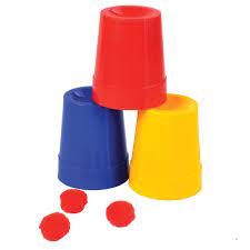 THREE CUPS &  BALLS MAGIC (PLASTIC)