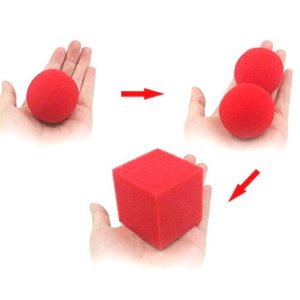 SPONGE BALLS TO CUBE MAGIC TRICK (RED)