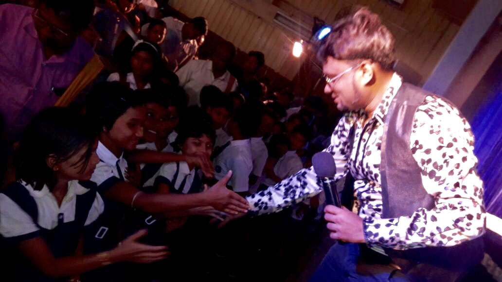 Magician A Sarkar with his fans