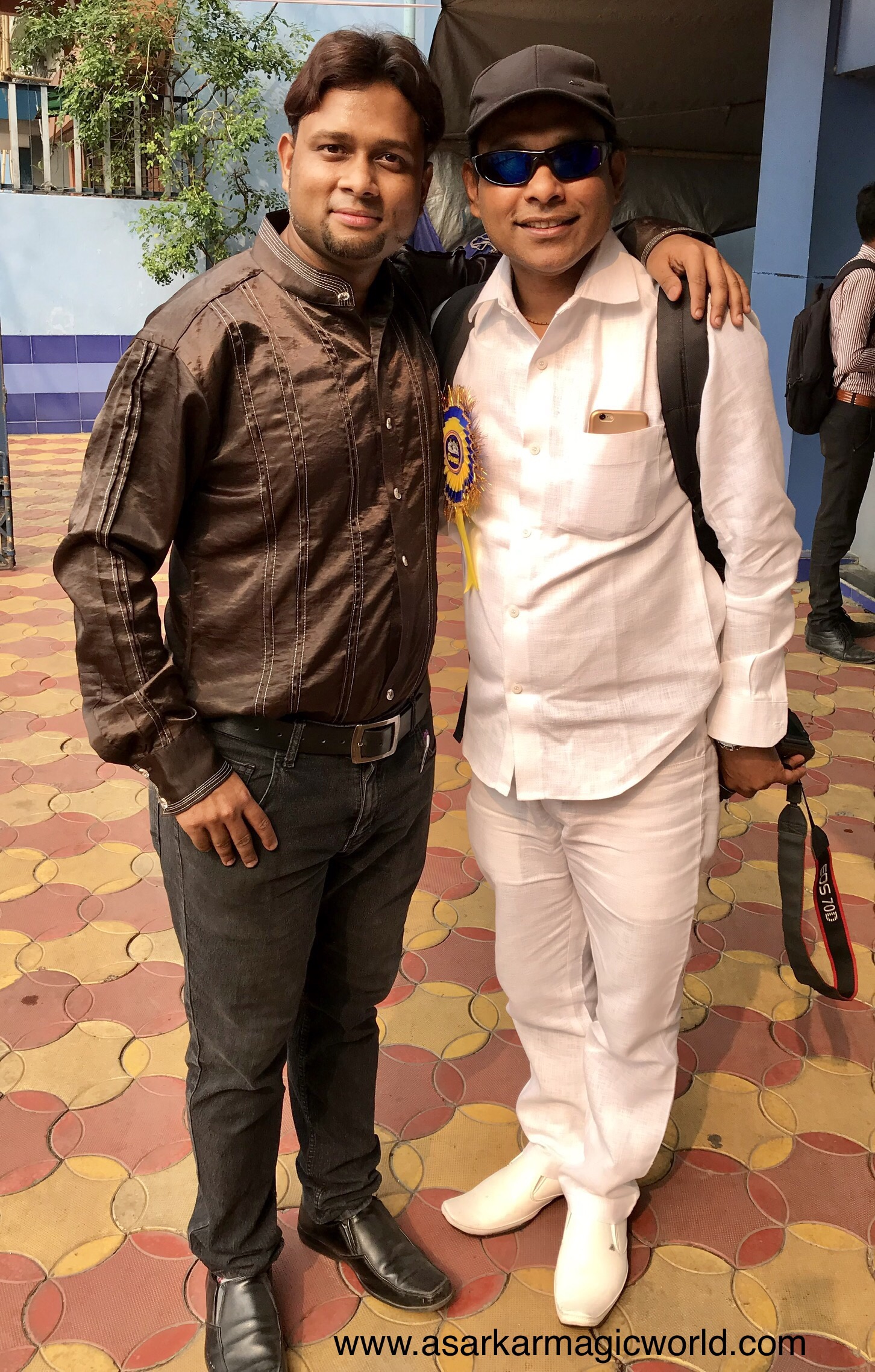 Magician A.Sarkar with Magician Kiron Saha at Magic World Annual Magic Prog-2019