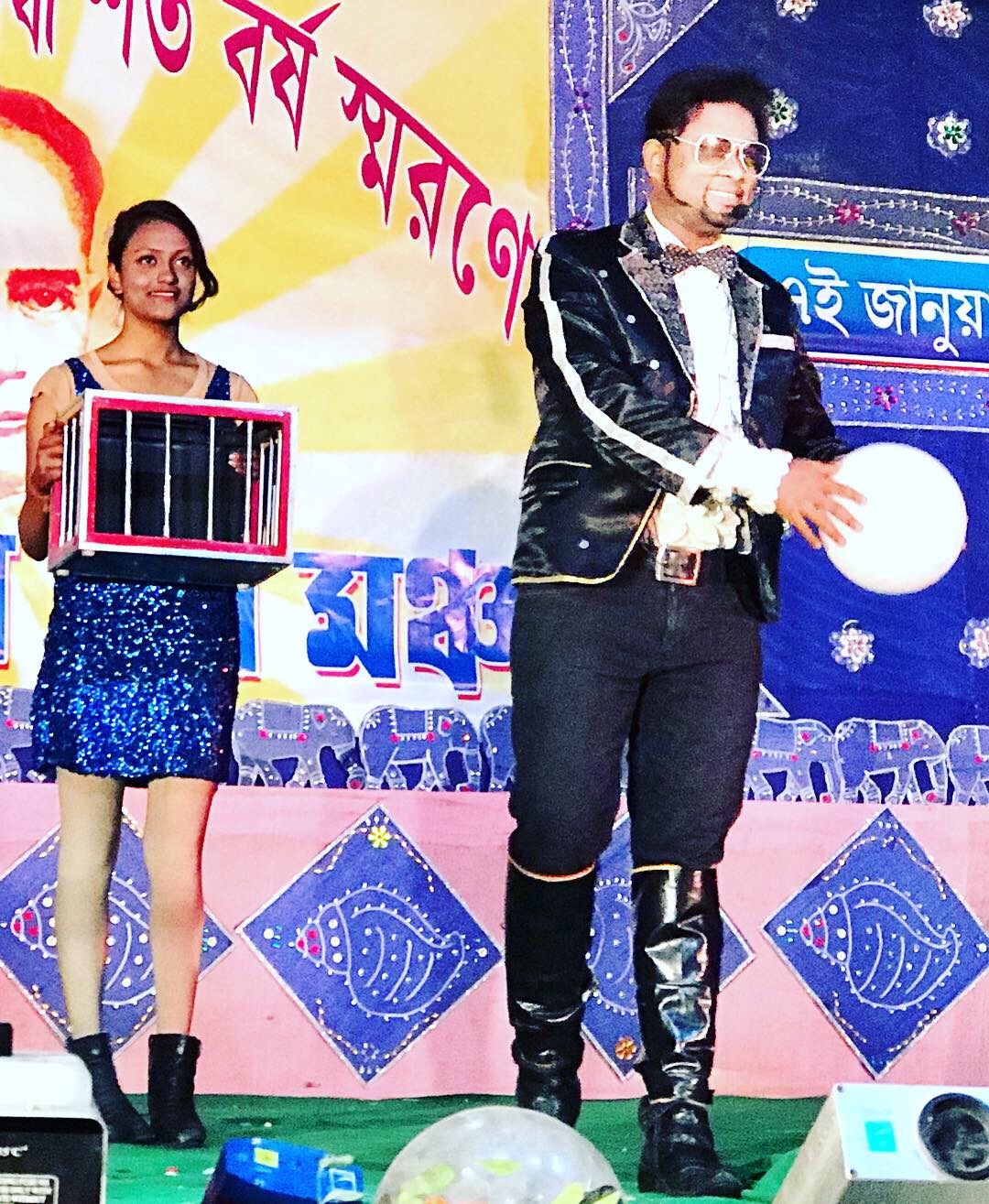 Magician A.Sarkar on Stage