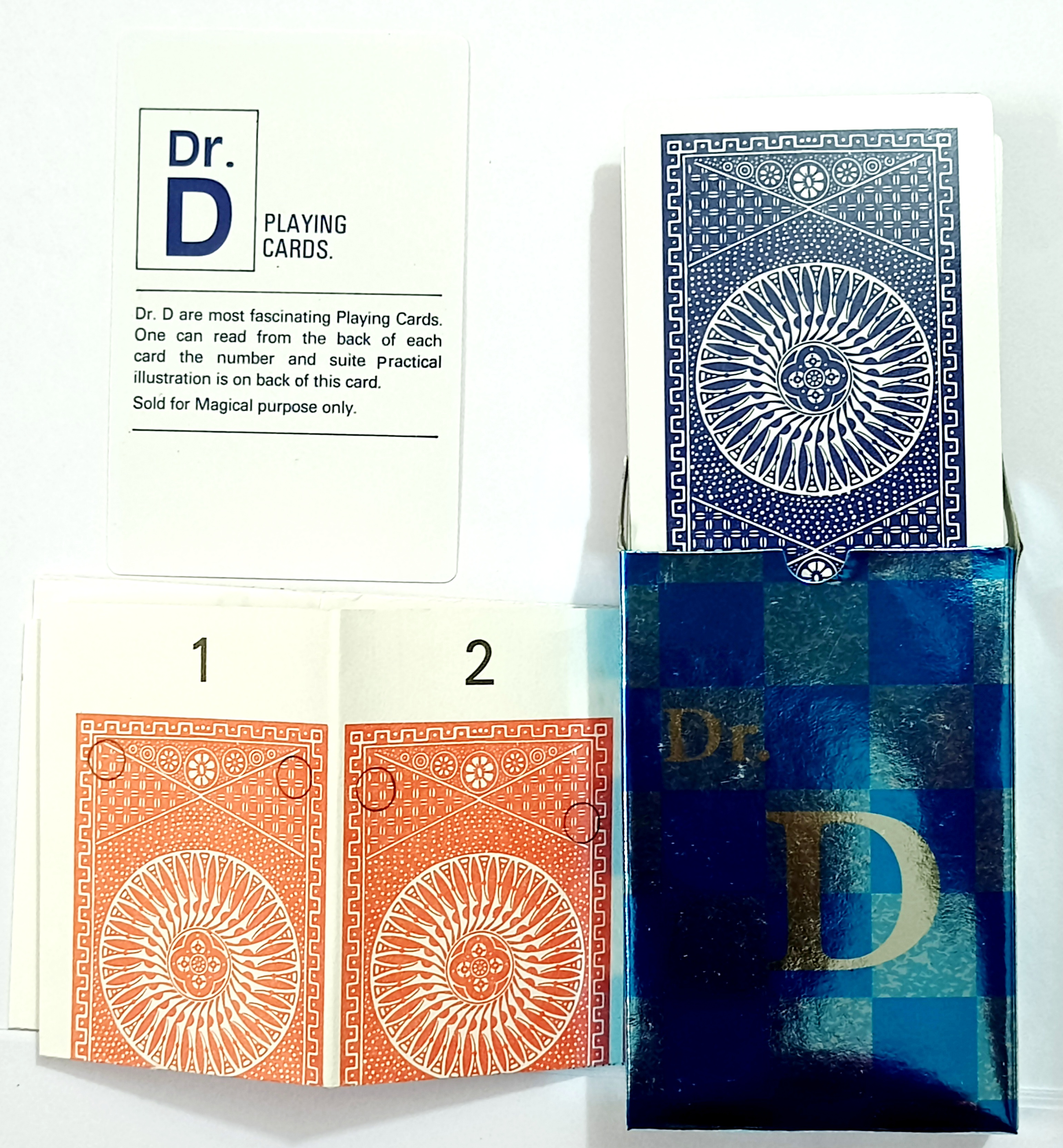 DR.D MARKED PLAYING MAGIC CARD (BLUE) / DR D MARK CHEATING SPY CARD DECK