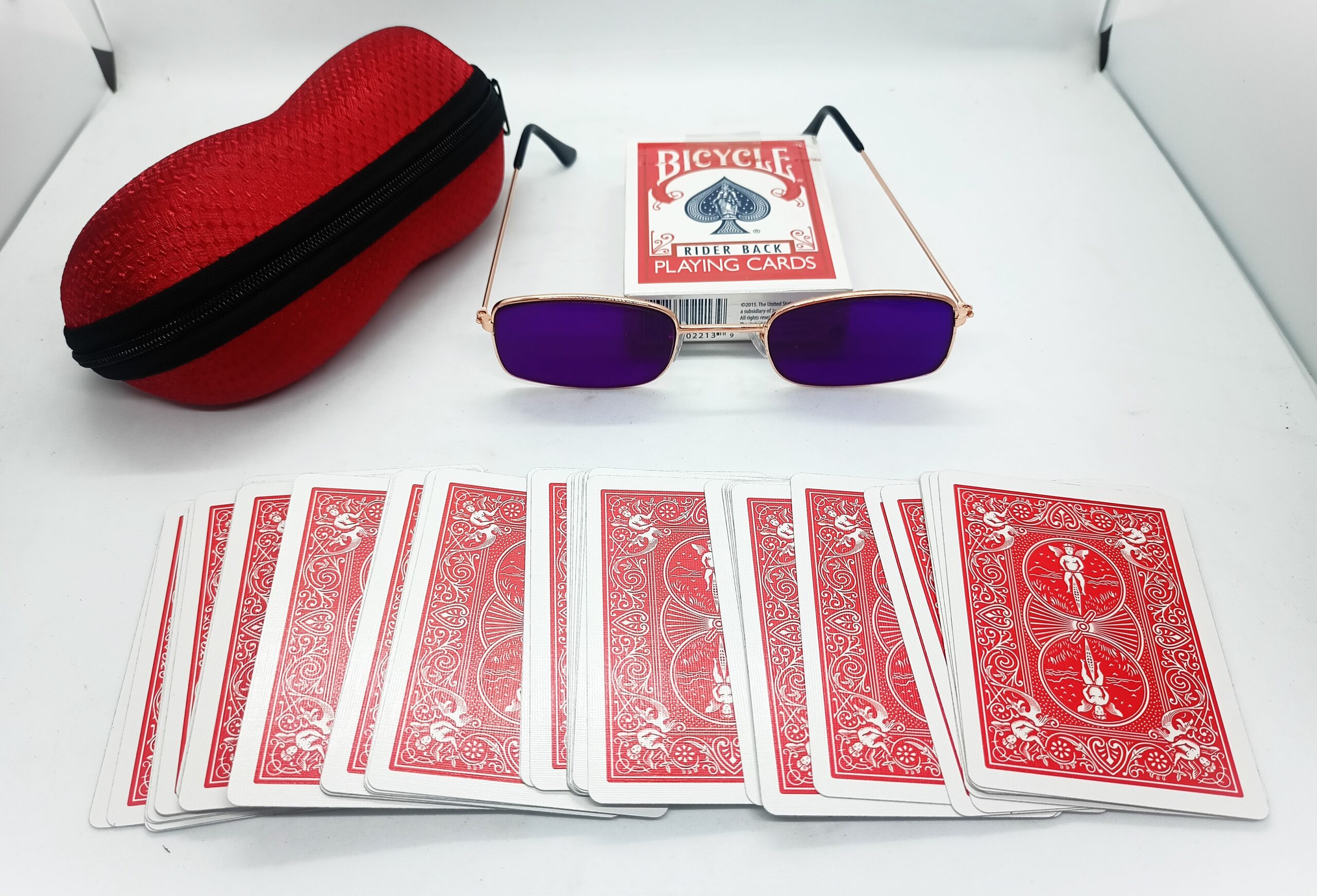 INFRARED CARD SUNGLASS WITH RED BICYCLE CARD MAGIC TRICK MARK