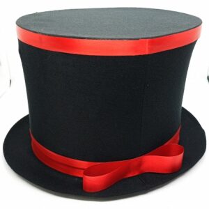 COLLAPSIBLE MAGICIAN HAT (RED-BLACK MODEL) / PRODUCTION MAGIC HAT / FOLDING HAT MAGIC TRICK