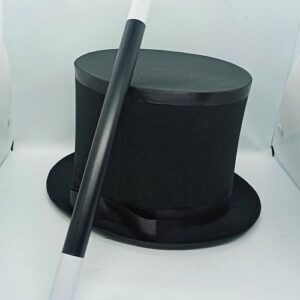 MAGICIAN HAT & RISING MAGIC WAND SET / MAGIC HAT WITH JUMPING MAGIC WAND TRICK