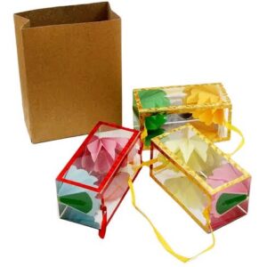 IMPORTED DREAM BAG MAGIC (MEDIUM) 3 BOXES / PAPER TO FLOWER BOX MAGIC / JIM PRODUCTION BAG TRICK