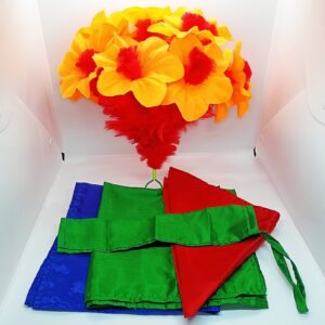 SILKS TO FLOWER BOUQUET MAGIC TRICK (RED FLOWER) / HANKIES TO FLOWER PRODUCTION MAGIC