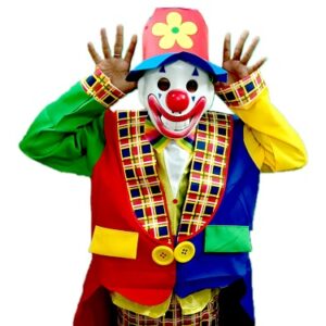 JOKER COSTUME TAIL COAT MODEL A-146  FREE SIZE (ADULT) / CIRCUS CLOWN DRESS / FUNNY CUSTUME PARTY DRESS Elders Halloween Costume (XL)