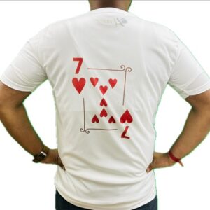 MENTALIST SEVEN OF HEARTS PREDICTION T-SHIRT MAGIC TRICK / 7 OF HEARTS PREDICTION T SHIRT MAGIC (AVAILABLE SIZES S,M,L,XL,XXL)