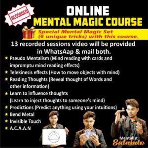 ONLINE MENTAL MAGIC COURSE WITH MENTALIST KIT (6 TRICKS SET) BY SATABDO / MENTALISM COURSE FOR BEGINNER (13 RECORDED SESSIONS)