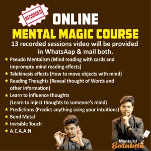 ONLINE MENTAL MAGIC COURSE (13 RECORDED SESSIONS) BY SATABDO / MENTALISM COURSE FOR BEGINNER