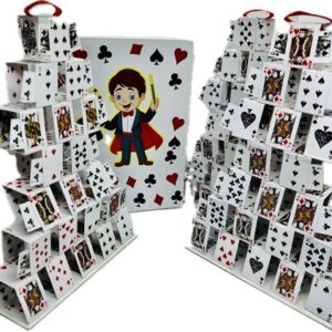 BAG TO CARD CASTLES MAGIC TRICK (SET OF 3 CASTLES) / CARD CASTLE MAGIC BAG TRICK